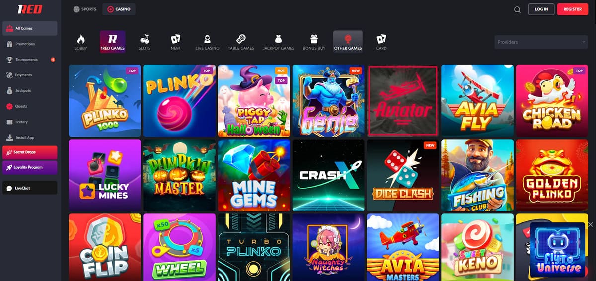 Autres jeux 1RED casino