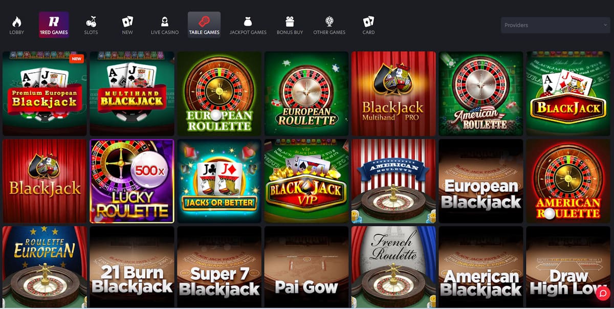 Jeu de table 1RED casino