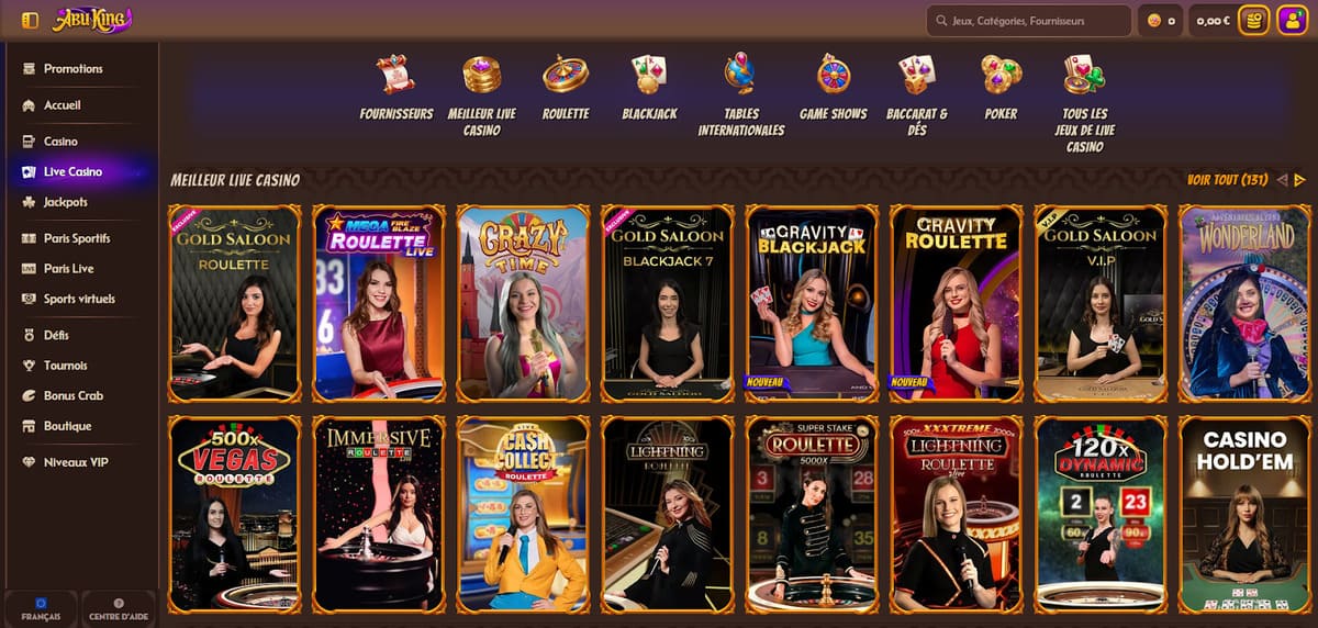 Casino live AbuKing Casino