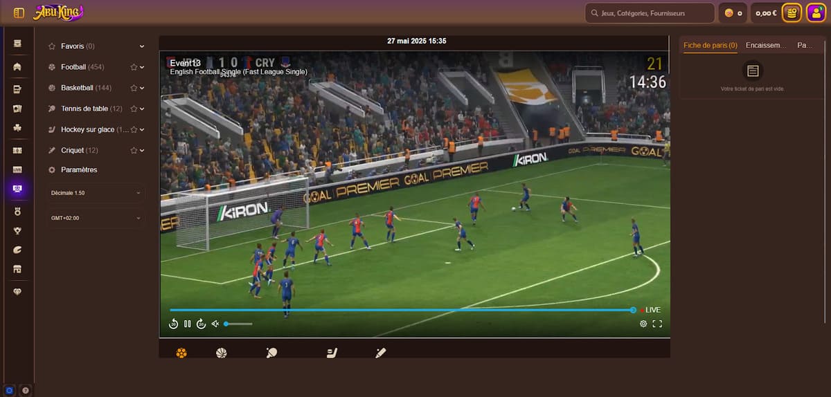 Ligues virtuelles AbuKing Casino