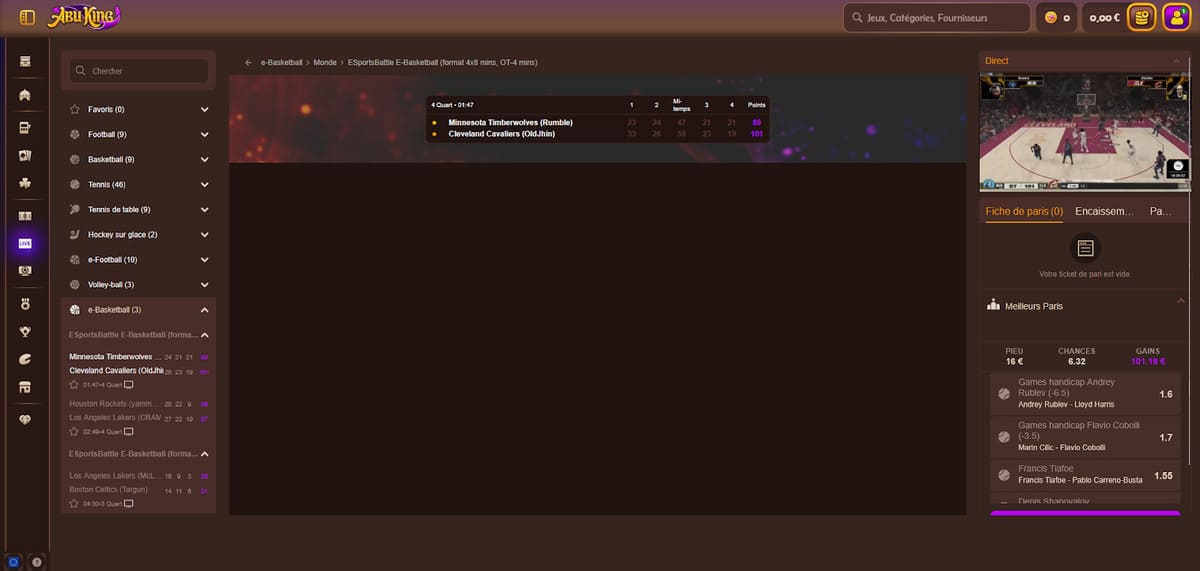 Paris en direct AbuKing Casino