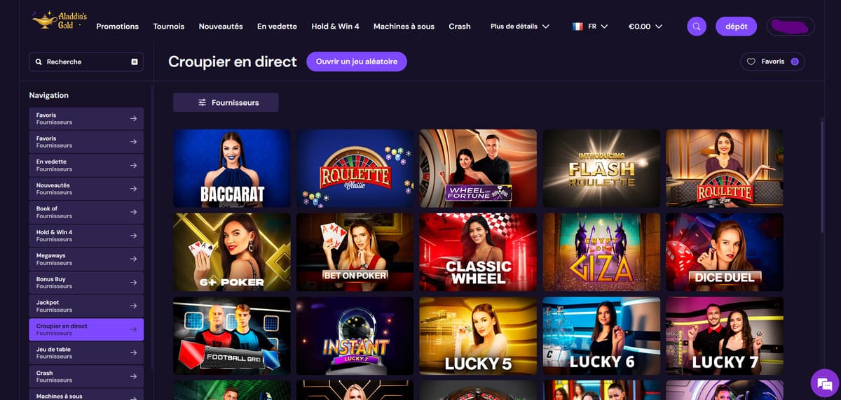 Live Aladdins's Gold Casino