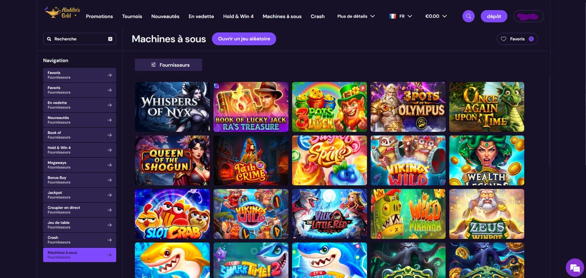 Machines à sous Aladdins's Gold Casino