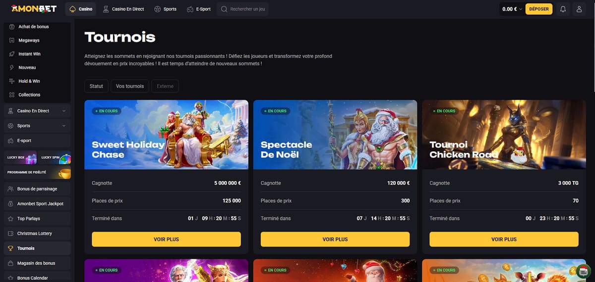 Tournois Amonbet Casino
