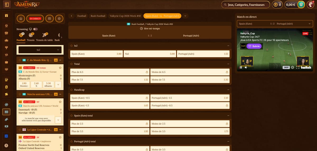 Paris en direct AmunRa Casino