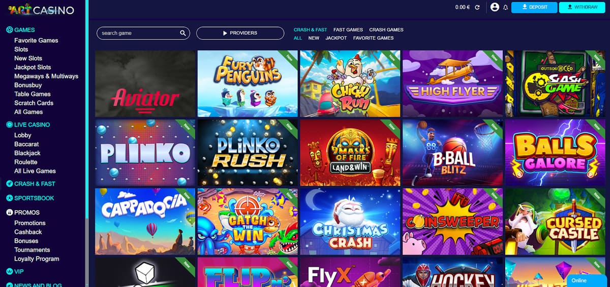 Crash and Fast Art casino