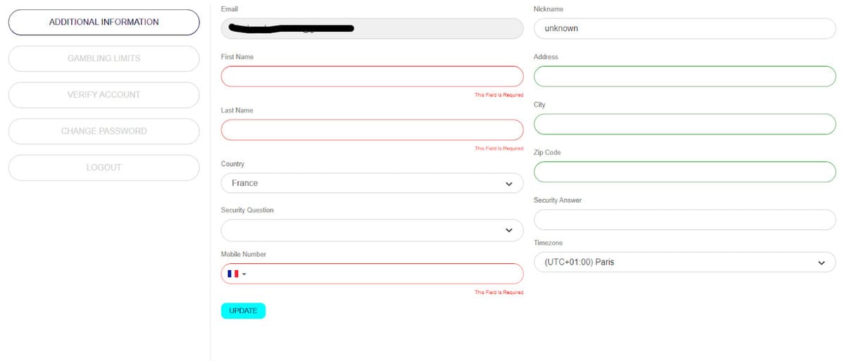 Mon profil Art casino
