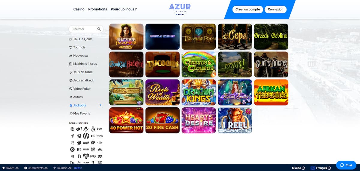 jackpots Azur Casino