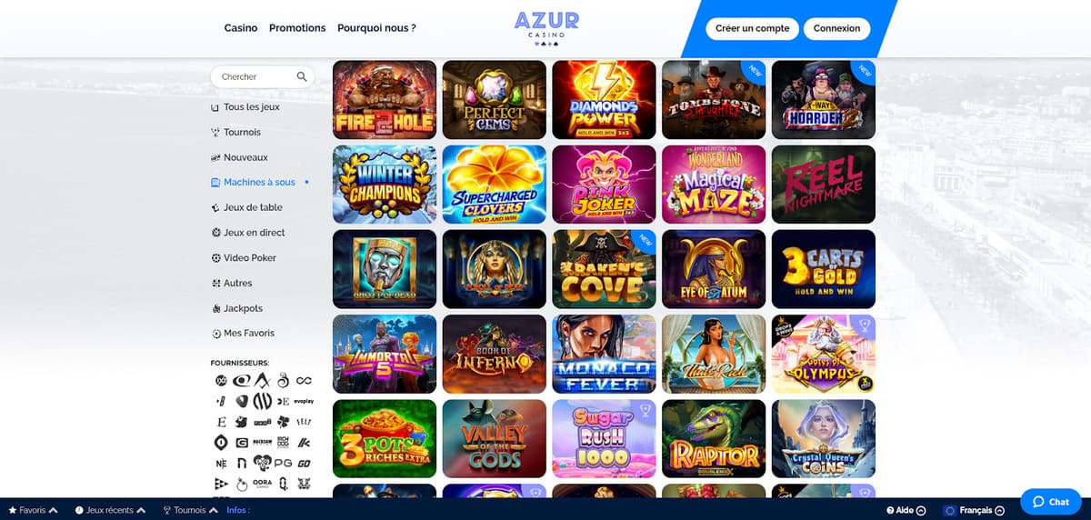 machines à sous Azur Casino