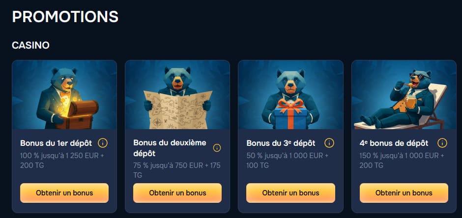 Bonus bienvenue Baloo Casino