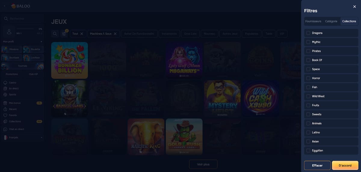 Machines à sous Baloo Casino