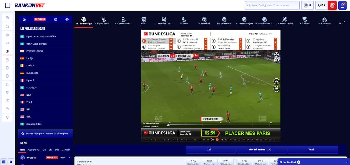 ligues virtuelles Bankonbet Casino