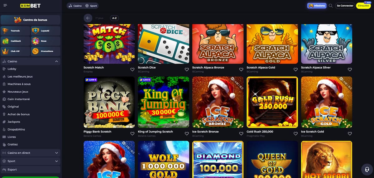 Jeux de grattage BDMbet