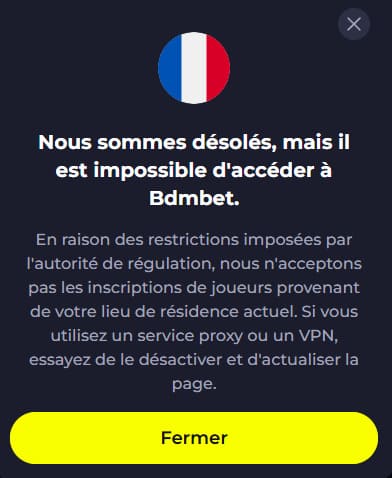 Inaccessible France BDMbet