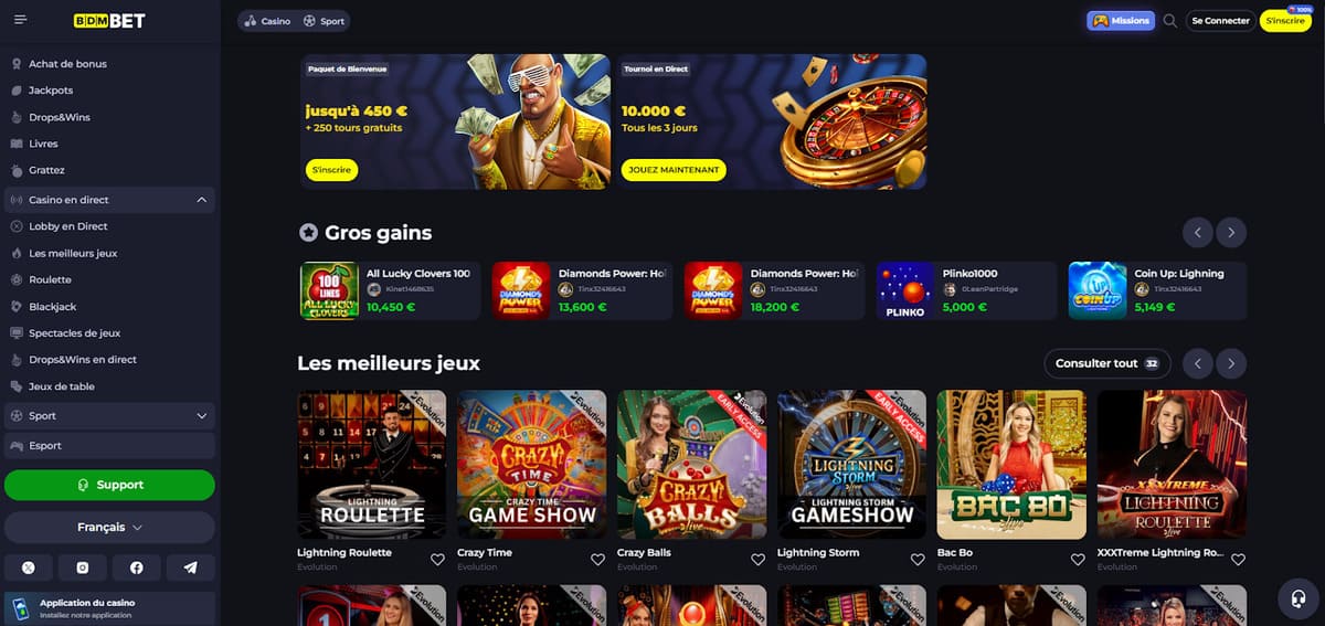 Casino en direct BDMbet