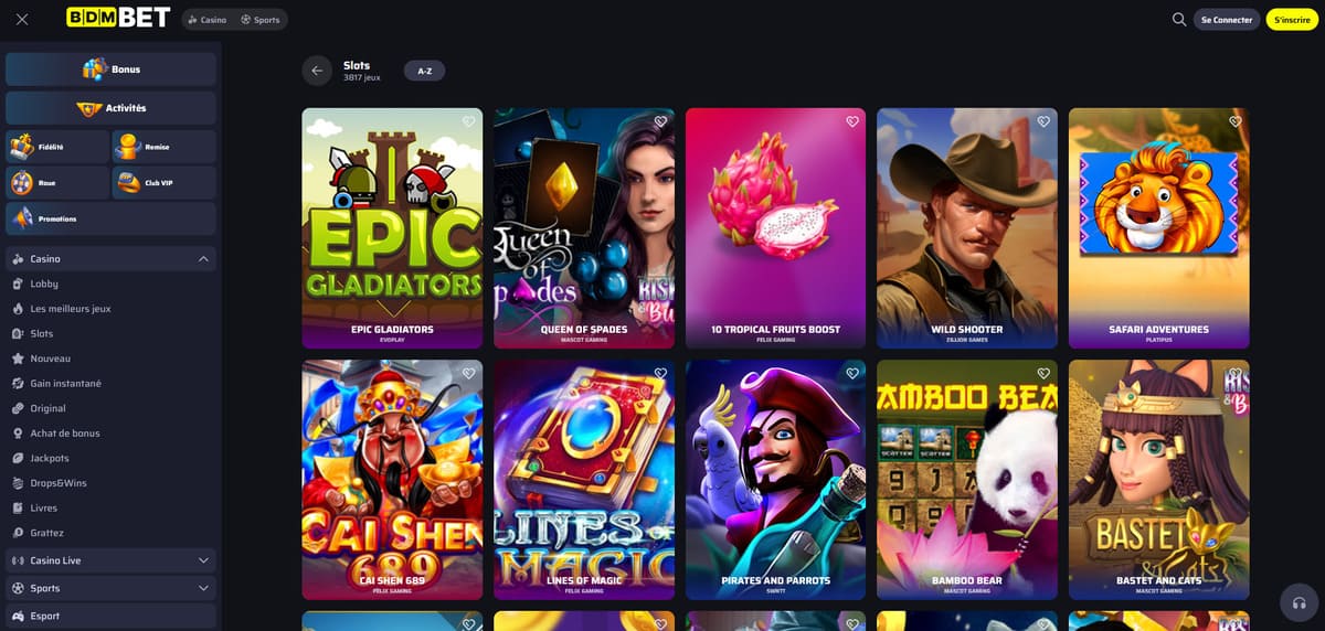 Wybór slotów w kasynie Bdmbet, kluczowych do realizacji obrotu bonusowego