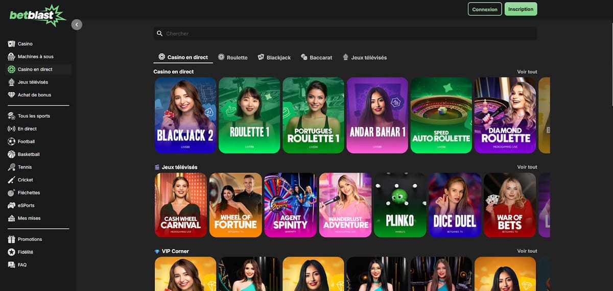 Casino en direct Betblast Casino