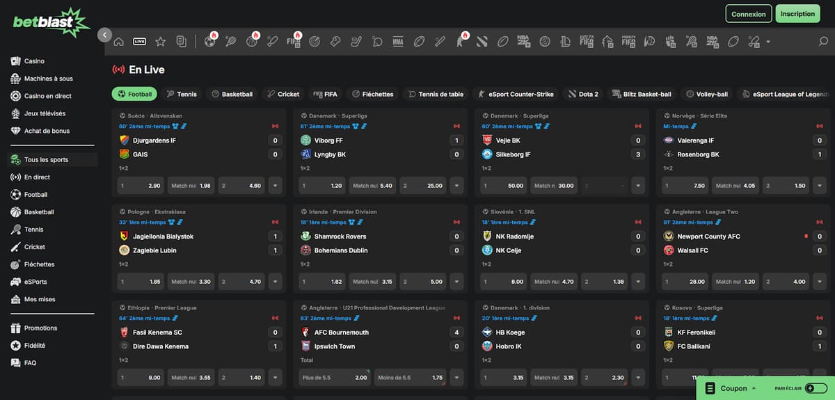 Paris en direct Betblast Casino