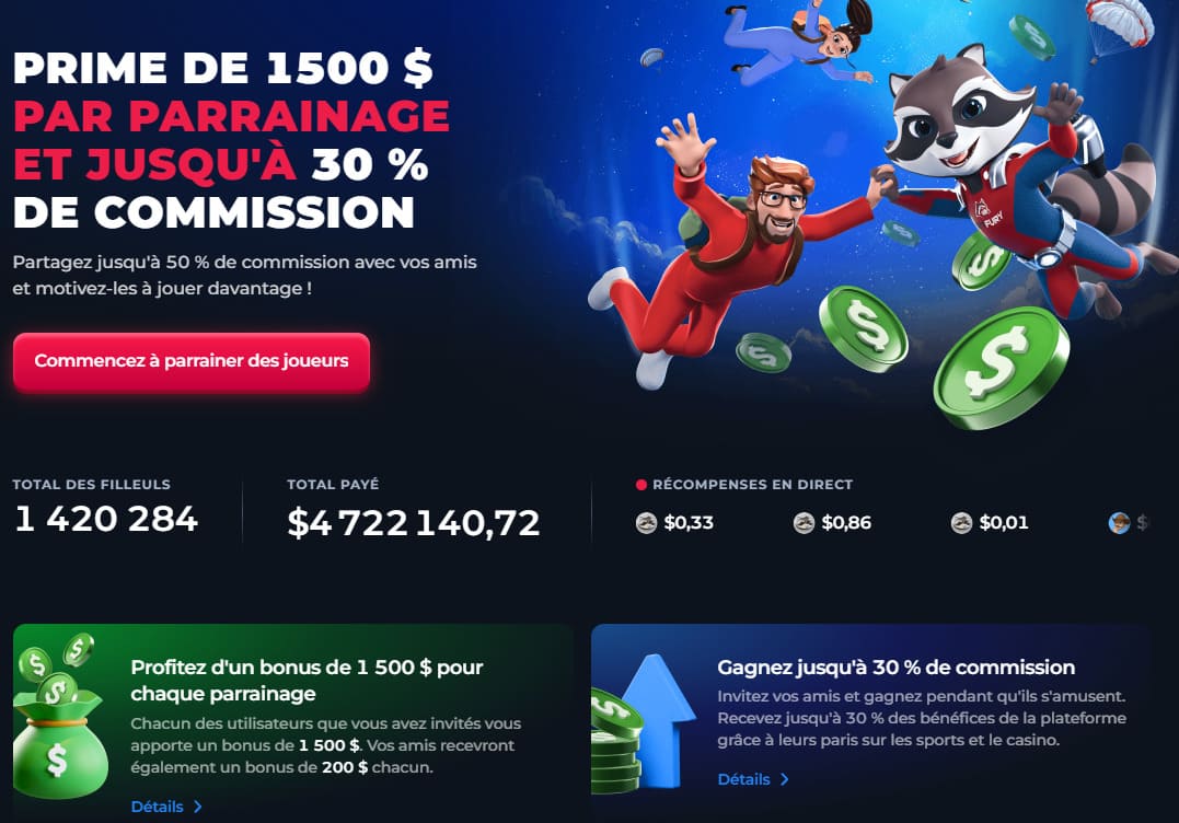 Prime de parrainage Betfury