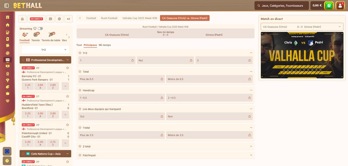 Paris en direct BetHall Casino