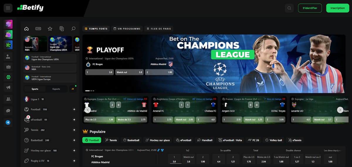 Bets sportifs Betify Casino
