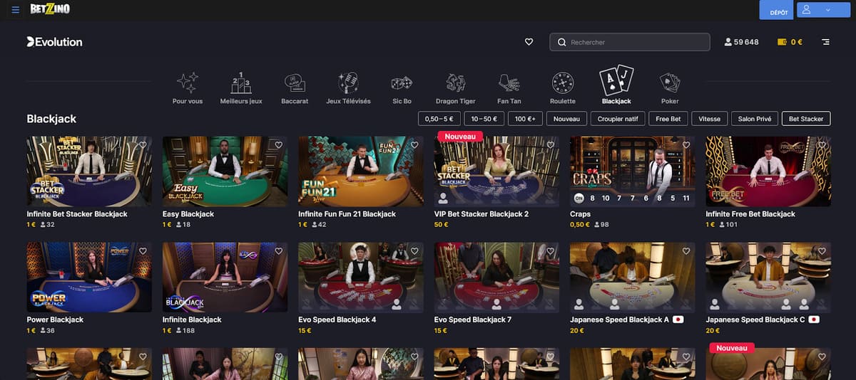 Blackjack Betzino Casino