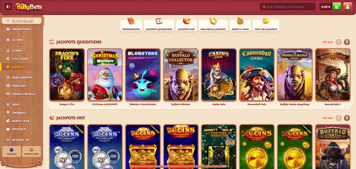 Jackpots BillyBets Casino