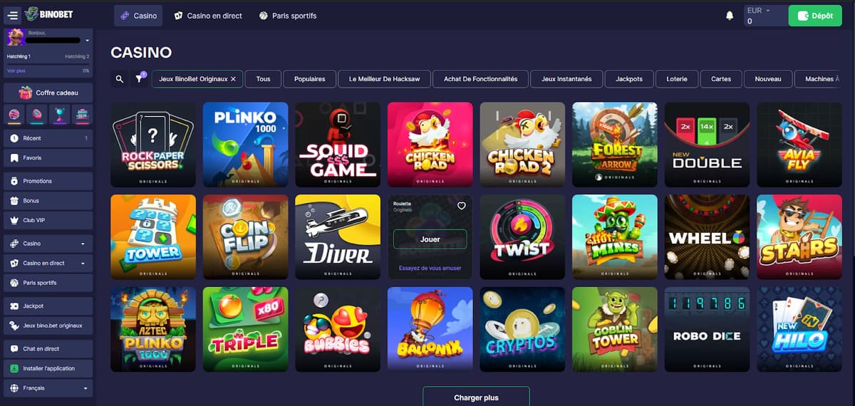 Autres jeux Binobet Casino
