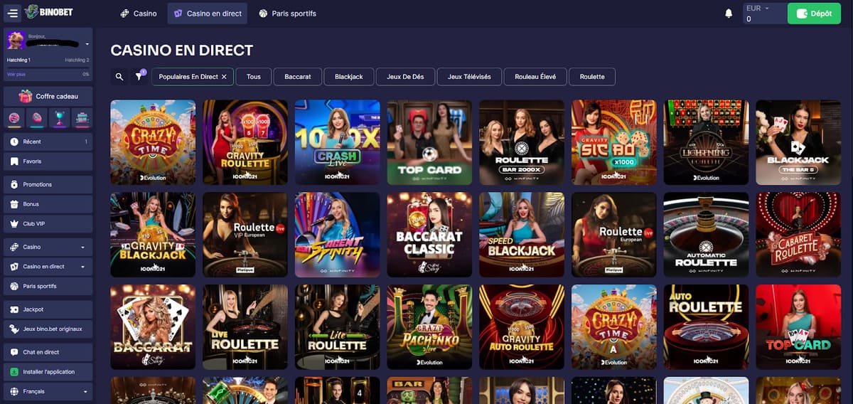 Casino en direct Binobet Casino
