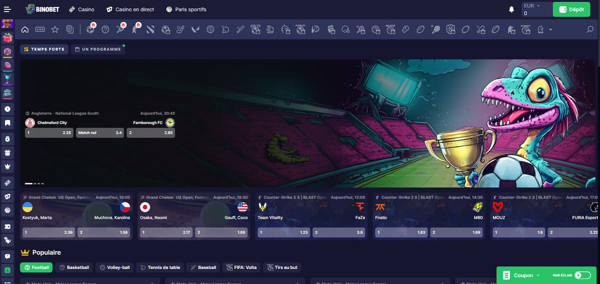 Paris sportifs Binobet Casino