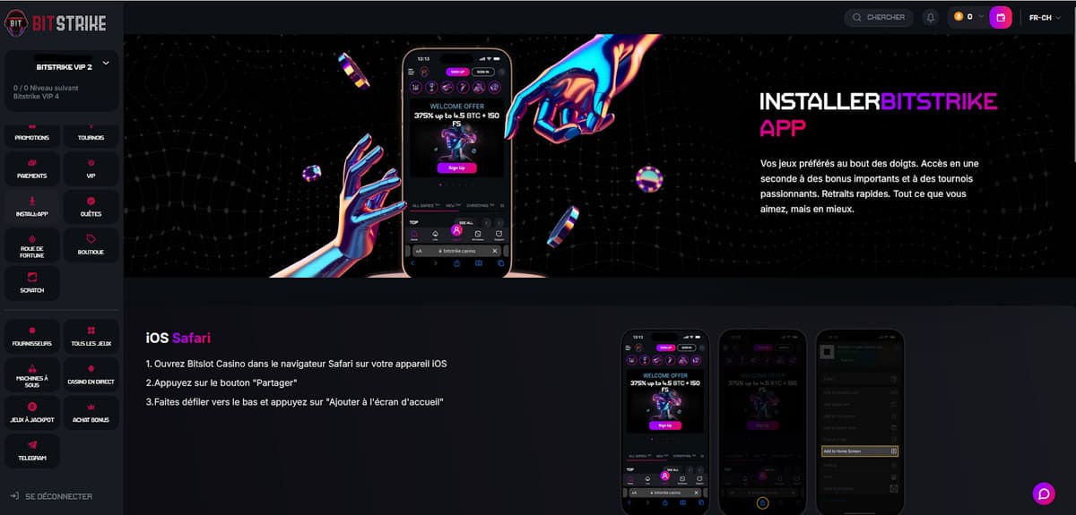 Application Bitstrike Casino