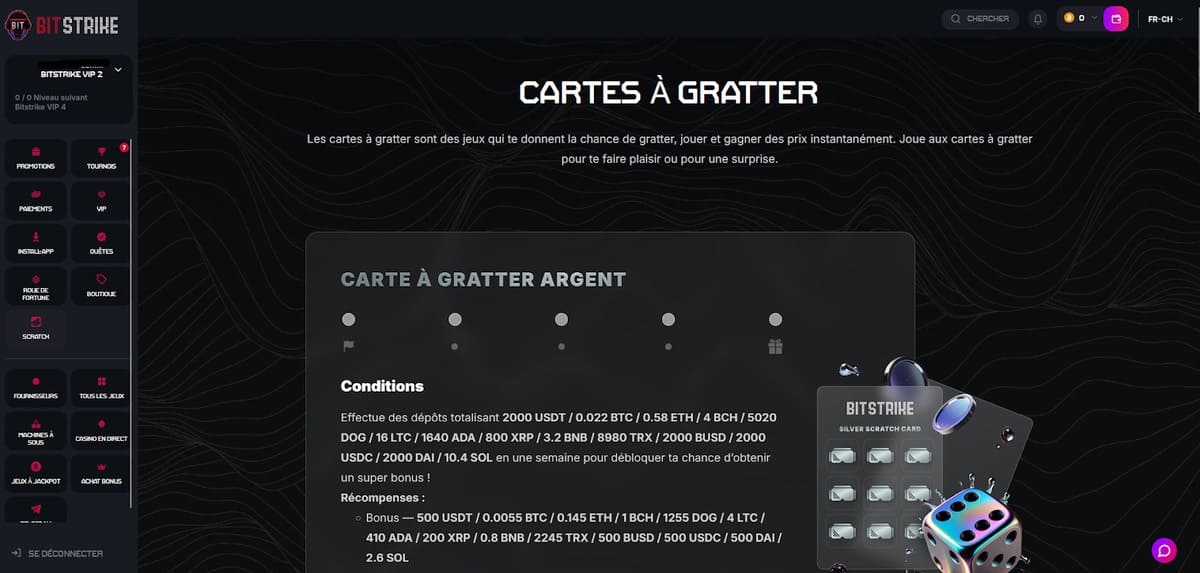 Cartes à gratter Bitstrike Casino