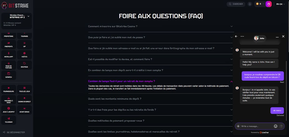 FAQ Bitstrike Casino