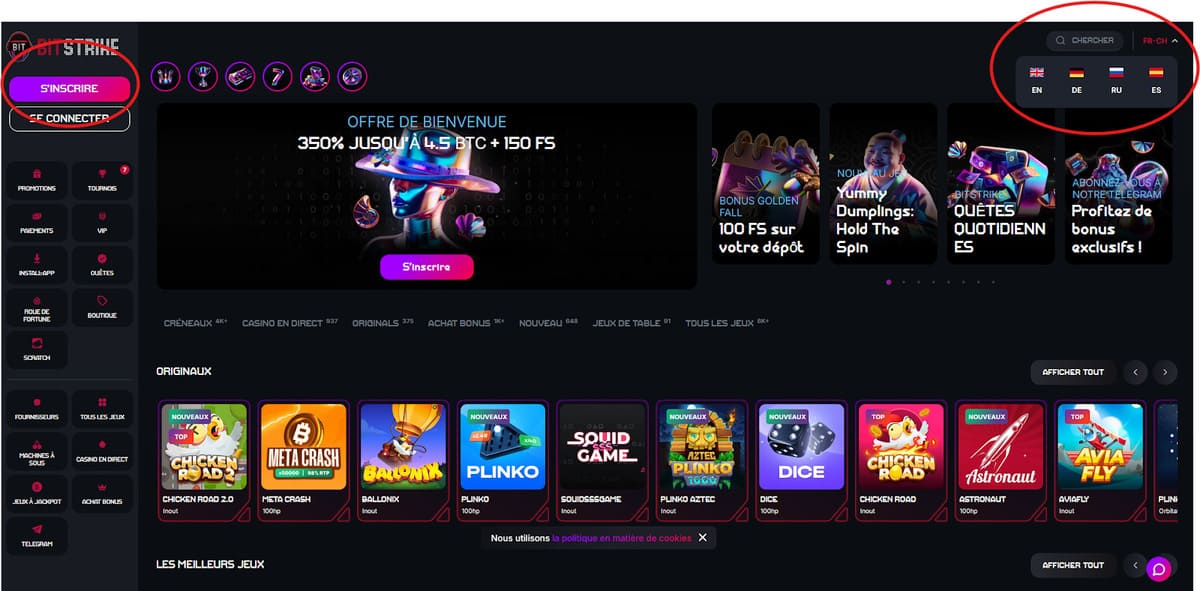 Inscription Bitstrike Casino