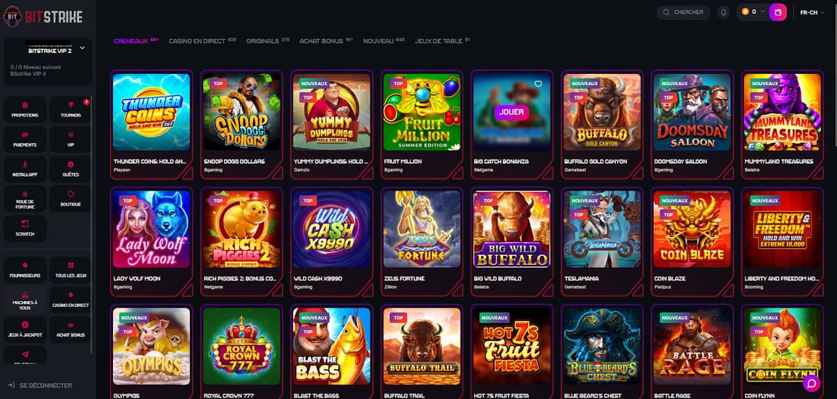 Machines à sous Bitstrike Casino