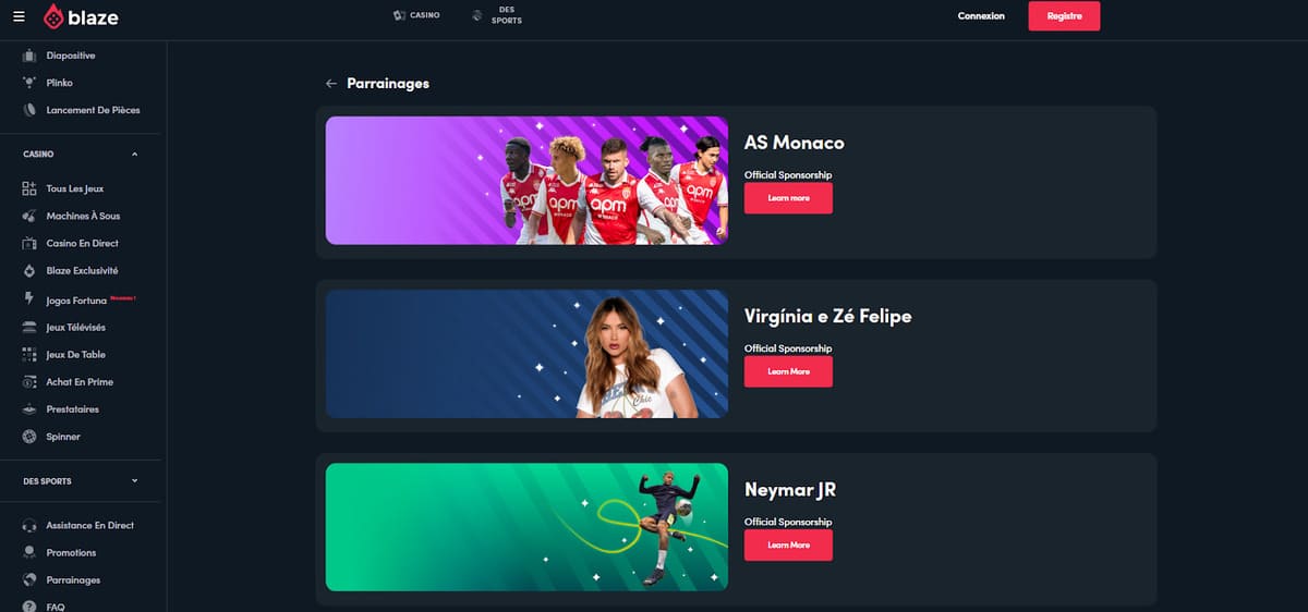 parrainages Blaze Casino