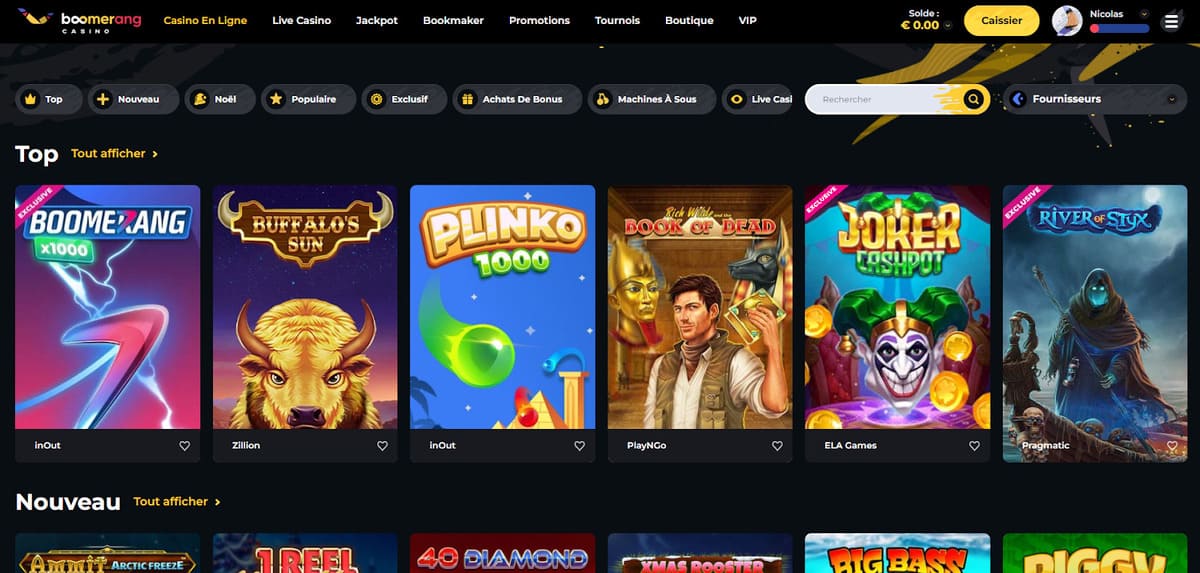 Jeux casino Boomerang