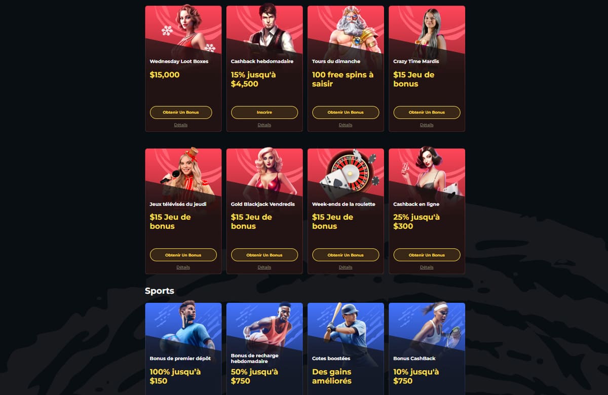 Promotions et bonus casino Boomerang