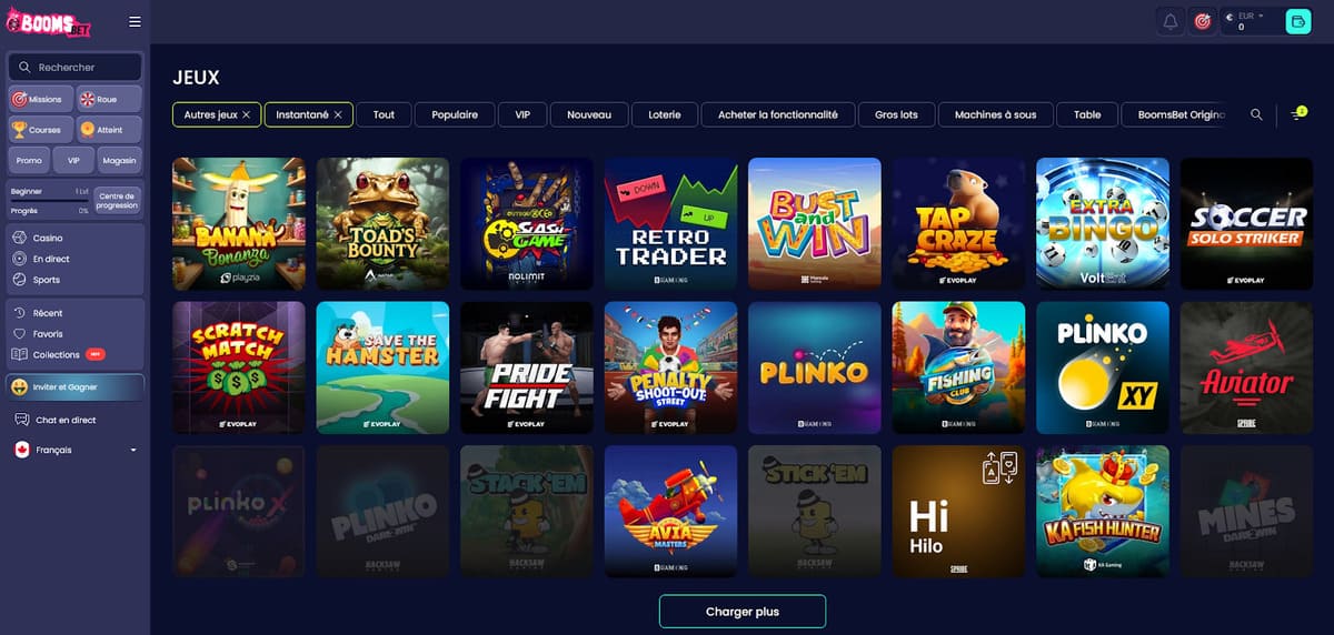 Autres jeux instantanés Boomsbet Casino