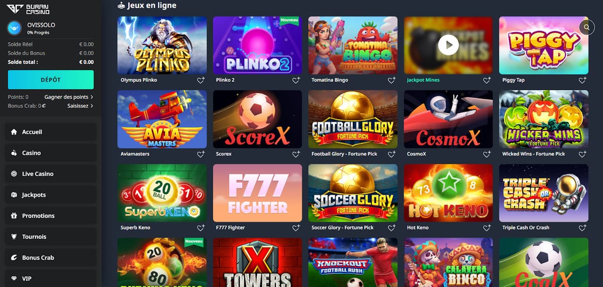 jeux en ligne Buran Casino