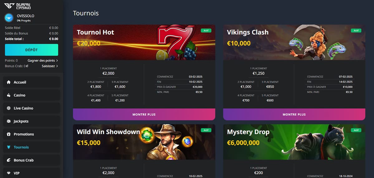 tournois Buran Casino