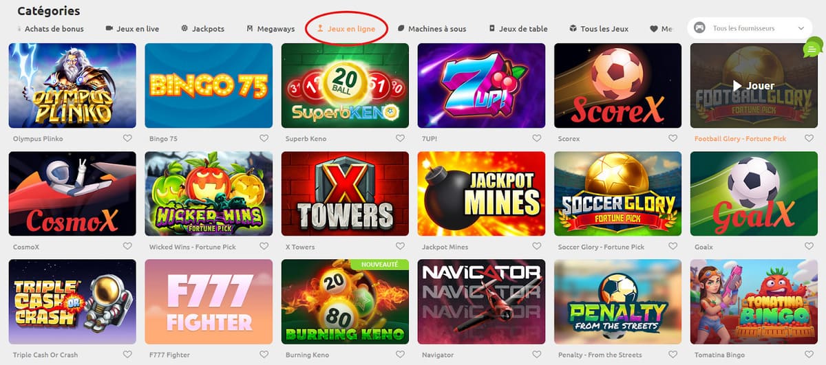 Jeux en ligne Cadoola Casino