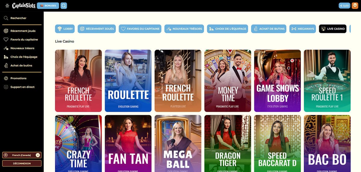 Live casino Captain Slots Casino