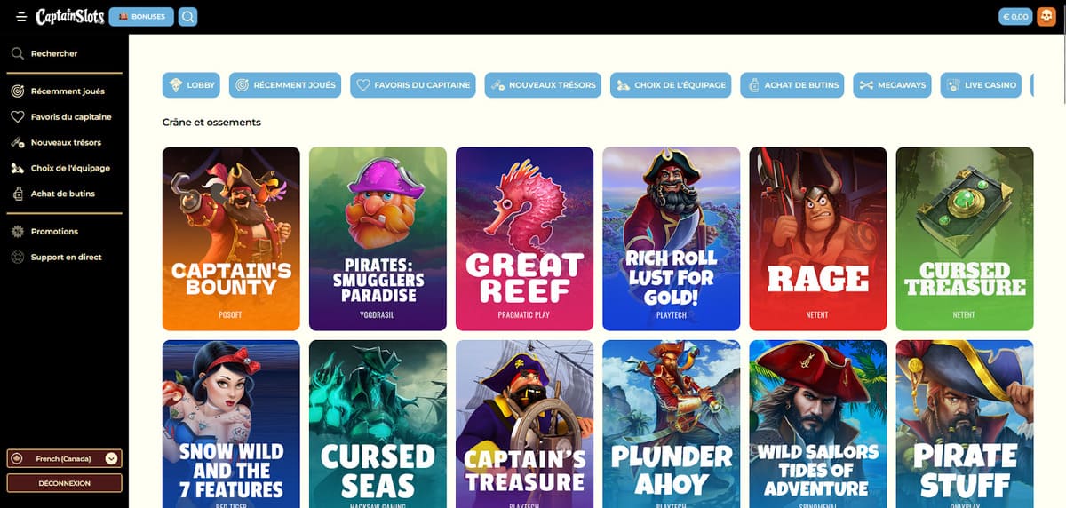 Machines à sous Captain Slots Casino