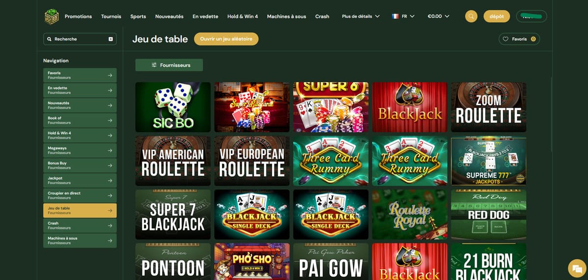 Jeu de table CashBox Casino