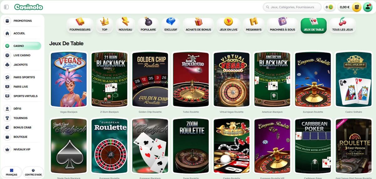 Jeux de table Casinolo