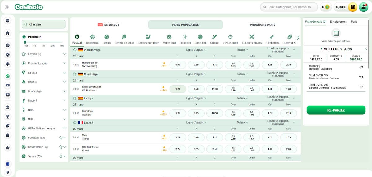 Paris sportifs Casinolo