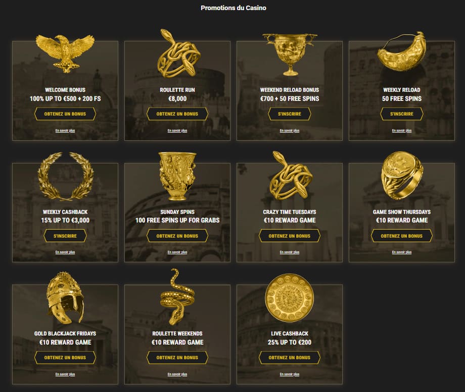 Autres bonus et promotions Casinoly