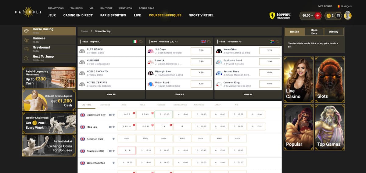 Courses hippiques casinoly