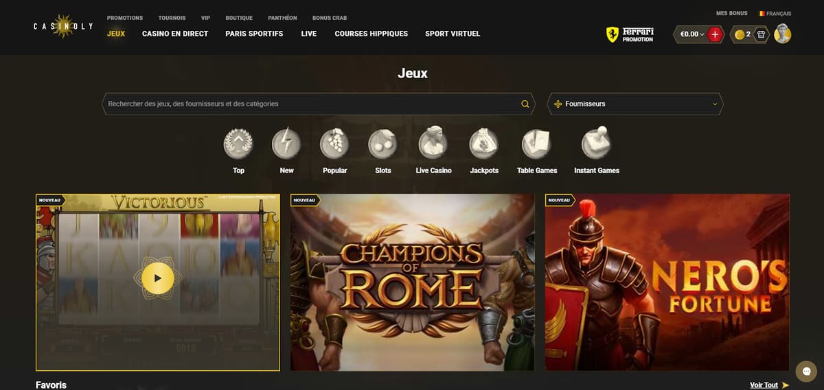 Jeux casino casinoly